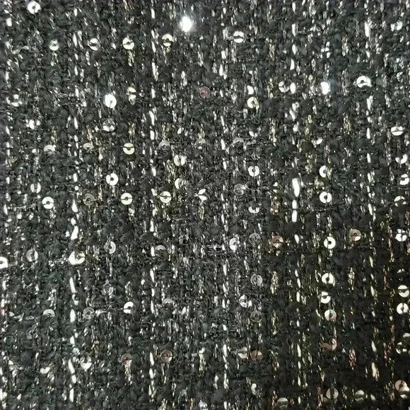 1 Ann Taylor Loft Black Curvy Fit Sparkle Tweed Paneled Straight Skirt 0 - Picture 8 of 8